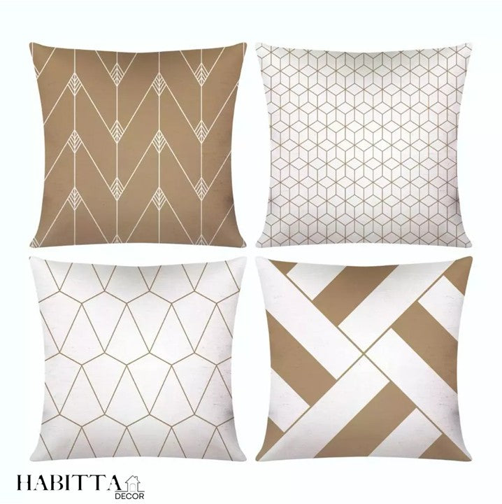 Kit com 4 Capas para Almofada Decorativa de Nata