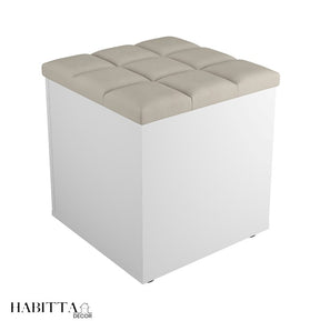 Puff Baú Suede Decorativo Organizador