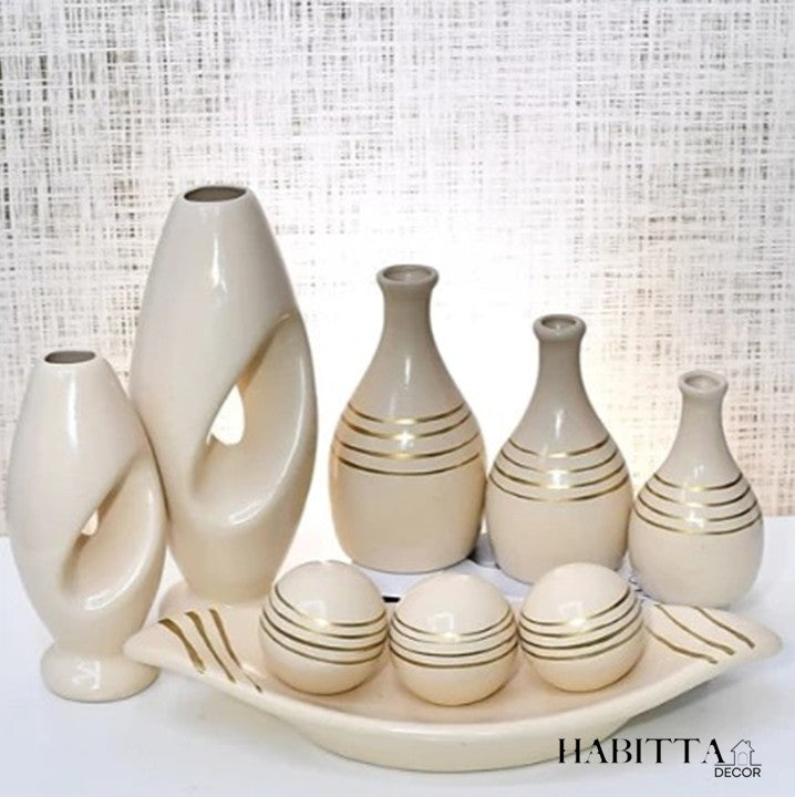 Conjunto 9 Peças de Vasos Cerâmica para Enfeite