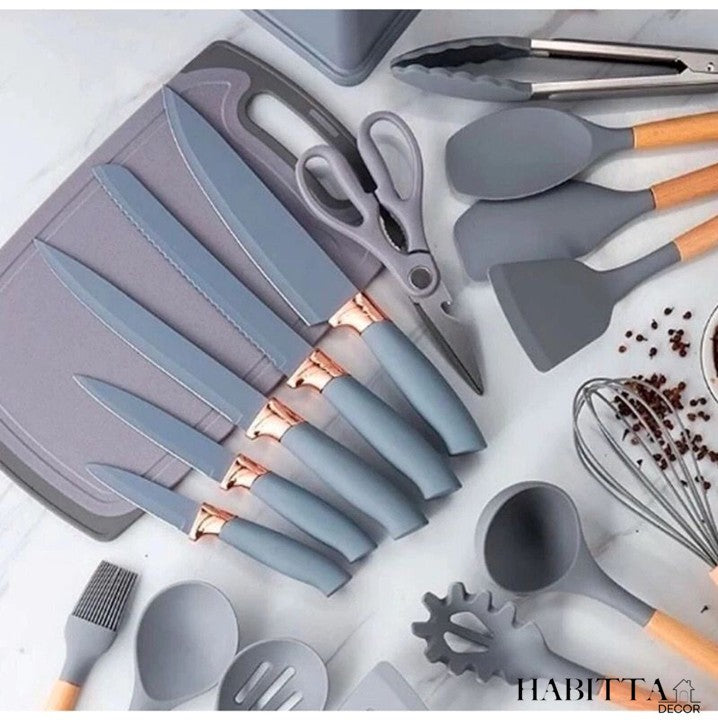 Kit Completo Jogo Utensílios de Cozinha Luxo 19 Peças