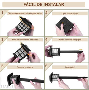 Kit Luminaria Solar de Espeto para Jardim - LED Recarregável