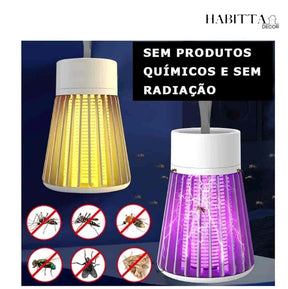 Lâmpada Elétrica Mata Mosquitos Ultravioleta USB Recarregável