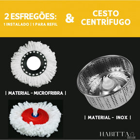 Mop com Cabo de 140 cm + 2 Refis