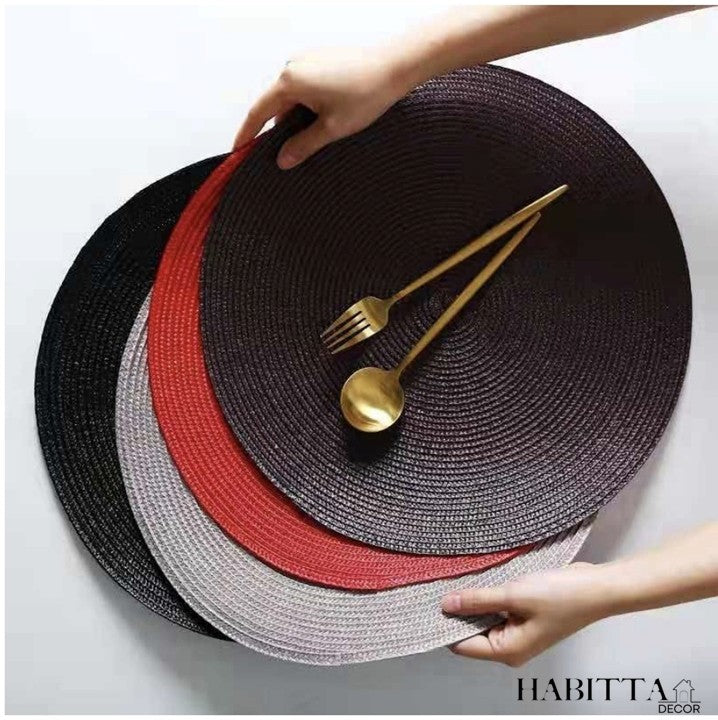 Kit com 6 Peças de Jogo Americano Redondo Sousplat