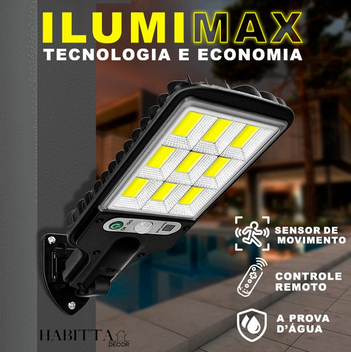 Refletor LED solar com sensor de movimento - IlumiMax