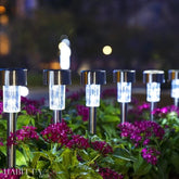 Kit de balizador de luz solar - Decoração de jardim, quintal e fachada - branco quente