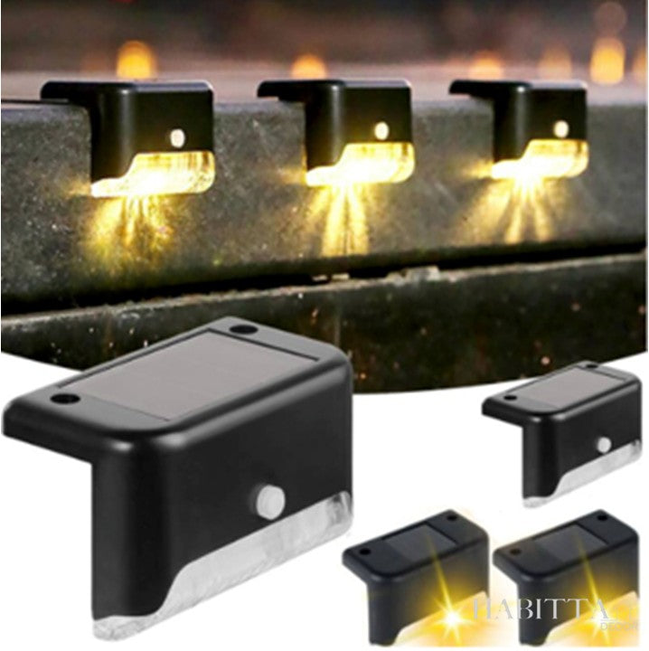 Kit Balizador de Escada - Luz de Sobrepor para Jardim Externo com Energia Solar