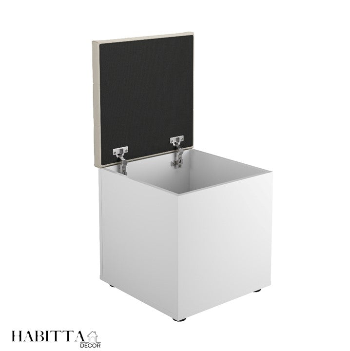 Puff Baú Suede Decorativo Organizador