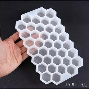 Forma de Gelo 37 cavidades silicone com formato de favo mel + tampa