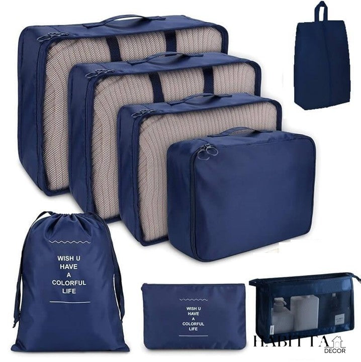 Kit 8 Bolsas Organizadoras a Prova D'água Para Viagem