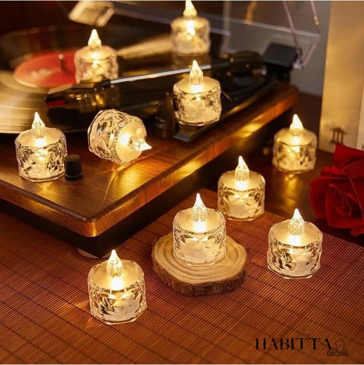 Vela de LED Decorativa 24 Peças - Cristal Transparente