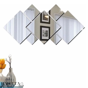 Espelho Acrílico Decorativo Quadrados 7 Peças P20
