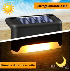 Kit Balizador de Escada - Luz de Sobrepor para Jardim Externo com Energia Solar