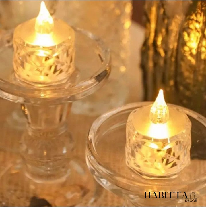 Vela de LED Decorativa 24 Peças - Cristal Transparente