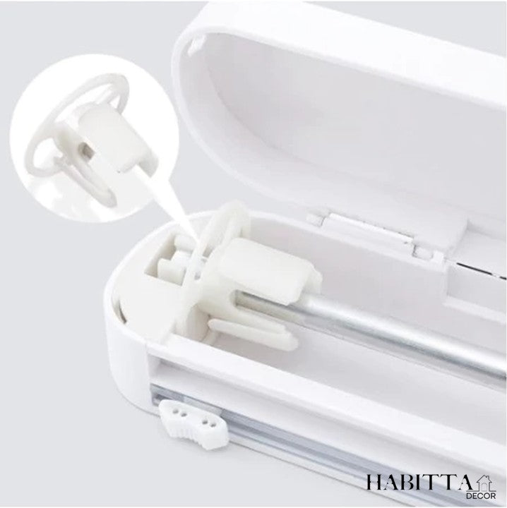 Dispenser e cortador de papel filme PVC