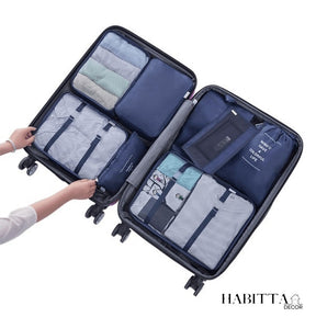 Kit 8 Bolsas Organizadoras a Prova D'água Para Viagem