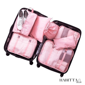 Kit 8 Bolsas Organizadoras a Prova D'água Para Viagem