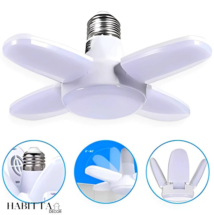 Lâmpada LED dobrável em forma de ventilador