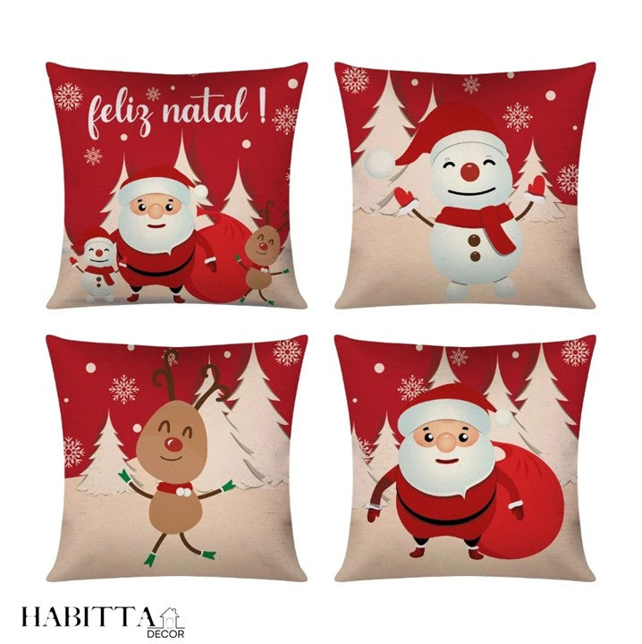 Kit com 4 Capas para Almofada Decorativa de Nata
