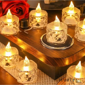 Vela de LED Decorativa 24 Peças - Cristal Transparente