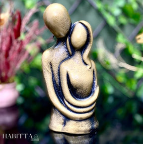 Estatueta Casal Abraçando - Dourado Envelhecido