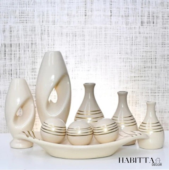 Conjunto 9 Peças de Vasos Cerâmica para Enfeite