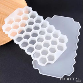 Forma de Gelo 37 cavidades silicone com formato de favo mel + tampa