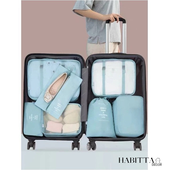 Kit 8 Bolsas Organizadoras a Prova D'água Para Viagem