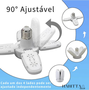 Lâmpada LED dobrável em forma de ventilador