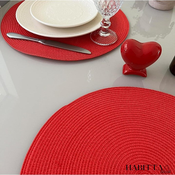 Kit com 6 Peças de Jogo Americano Redondo Sousplat