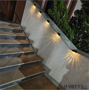 Kit Balizador de Escada - Luz de Sobrepor para Jardim Externo com Energia Solar