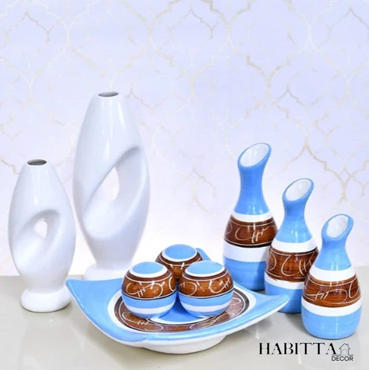 Conjunto 9 Peças de Vasos Cerâmica para Enfeite