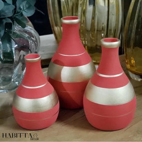 Centro Mesa de Cerâmica Decorativo com 3 Bolas de Enfeite - Fruteira, Barca e Garrafa