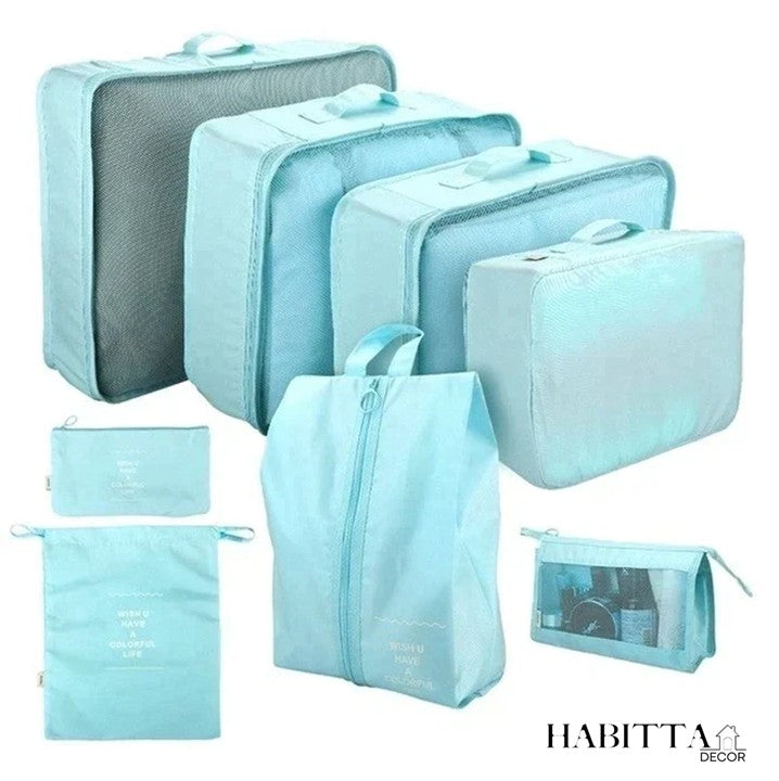 Kit 8 Bolsas Organizadoras a Prova D'água Para Viagem