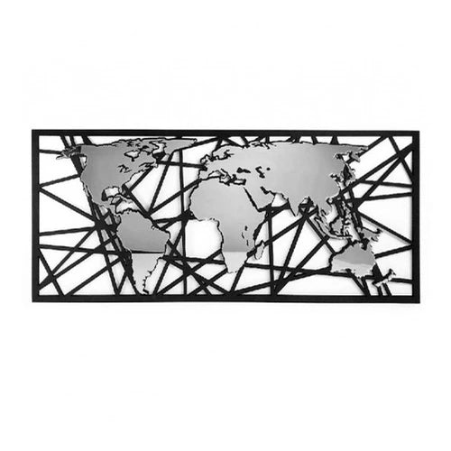 Quadro Placa Espelho Decorativo Mapa Premium
