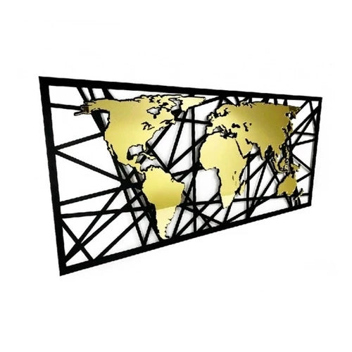Quadro Placa Espelho Decorativo Mapa Premium