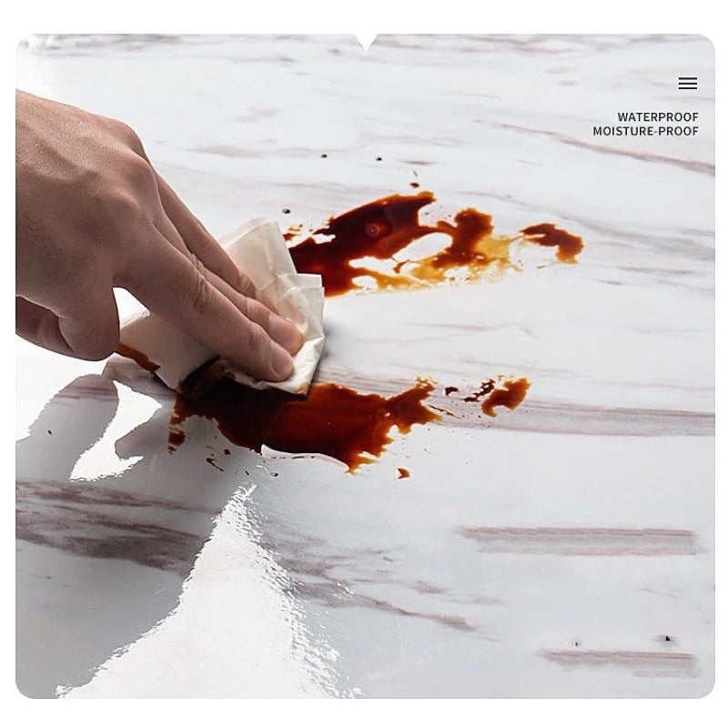 Papel de parede Adesivos para cozinha quarto Brilhante Lavável Mármore gelo 3M x60cm Resistente Agua