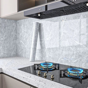Papel de parede Adesivos para cozinha quarto Brilhante Lavável Mármore gelo 3M x60cm Resistente Agua