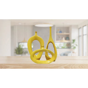 Kit Trio Vaso Vasado Estilizados em Cerâmica para Centro de Mesa Sala Decoração