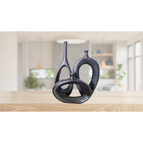 Kit Trio Vaso Vasado Estilizados em Cerâmica para Centro de Mesa Sala Decoração