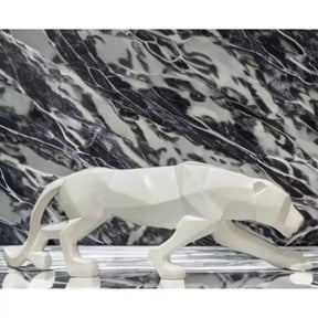 Escultura Pantera Negra Para Sala Casa Escritorio Estatueta Decorativa Mesa Estante Ambiente Interno