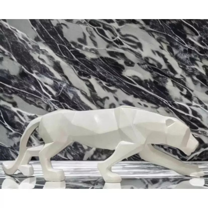 Escultura Pantera Negra Para Sala Casa Escritorio Estatueta Decorativa Mesa Estante Ambiente Interno