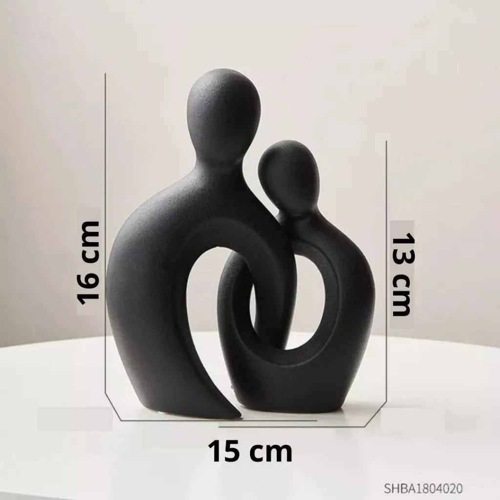 Estátua Casal Encaixe Nórdico Abstrata Branco Preto Para Casa Decoração, Sala De Estar, Escritório, Para Casa