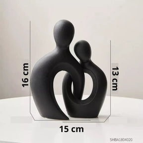 Estátua Casal Encaixe Nórdico Abstrata Branco Preto Para Casa Decoração, Sala De Estar, Escritório, Para Casa