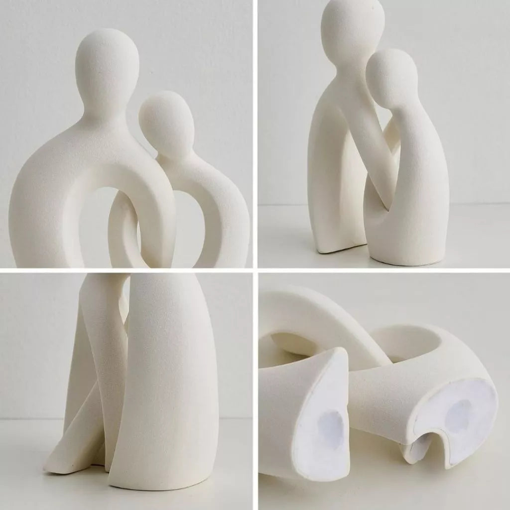 Estátua Casal Encaixe Nórdico Abstrata Branco Preto Para Casa Decoração, Sala De Estar, Escritório, Para Casa