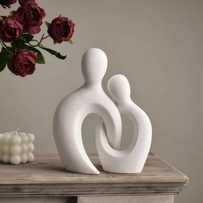 Estátua Casal Encaixe Nórdico Abstrata Branco Preto Para Casa Decoração, Sala De Estar, Escritório, Para Casa