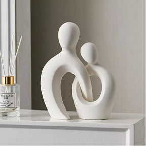 Estátua Casal Encaixe Nórdico Abstrata Branco Preto Para Casa Decoração, Sala De Estar, Escritório, Para Casa