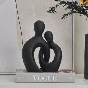 Estátua Casal Encaixe Nórdico Abstrata Branco Preto Para Casa Decoração, Sala De Estar, Escritório, Para Casa