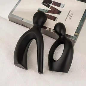 Estátua Casal Encaixe Nórdico Abstrata Branco Preto Para Casa Decoração, Sala De Estar, Escritório, Para Casa