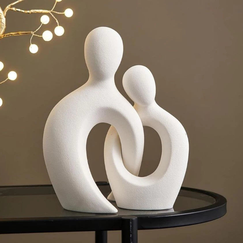 Estátua Casal Encaixe Nórdico Abstrata Branco Preto Para Casa Decoração, Sala De Estar, Escritório, Para Casa